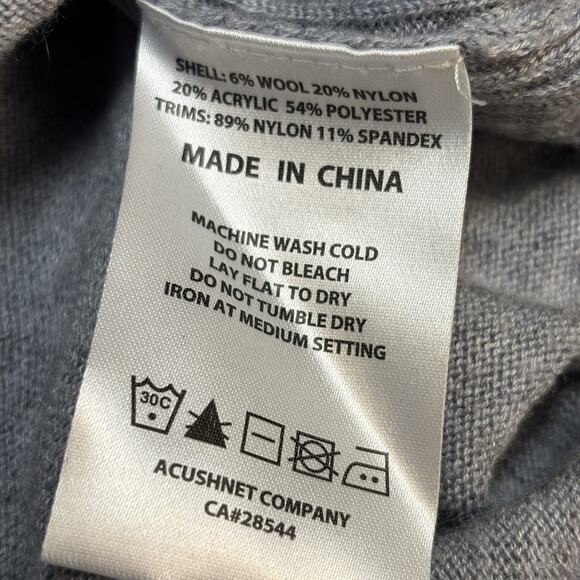 Footjoy FJ Tech Sweater Merino Wool Stretch Windproof Nylon Size L Gray/Navy - Picture 5 of 13